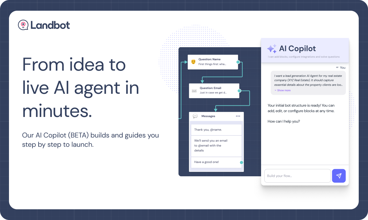 Landbot 4.0 - Screenshot 5 showing product features and functionality