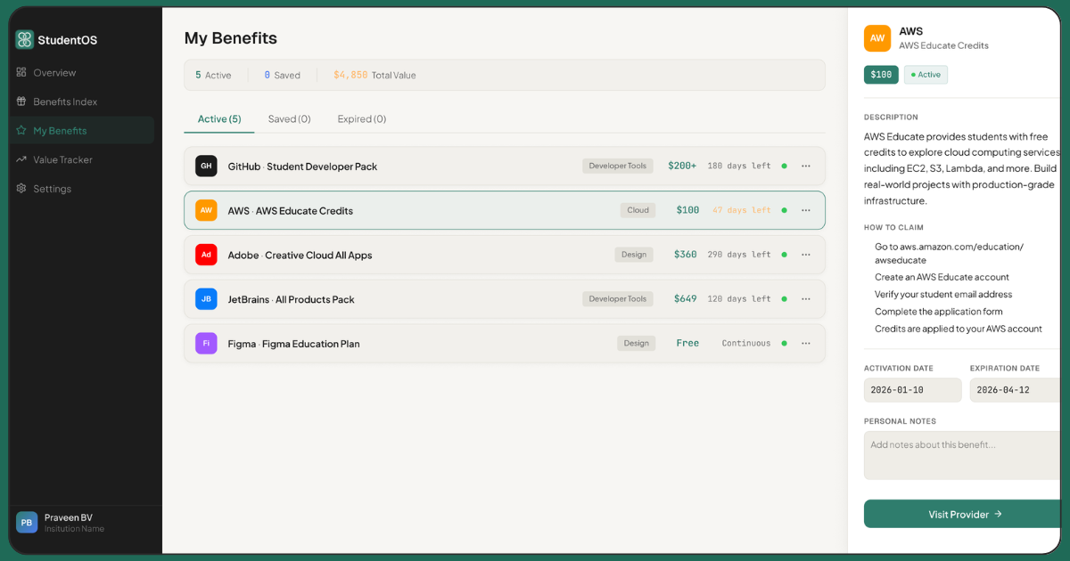 StudentOS gallery image