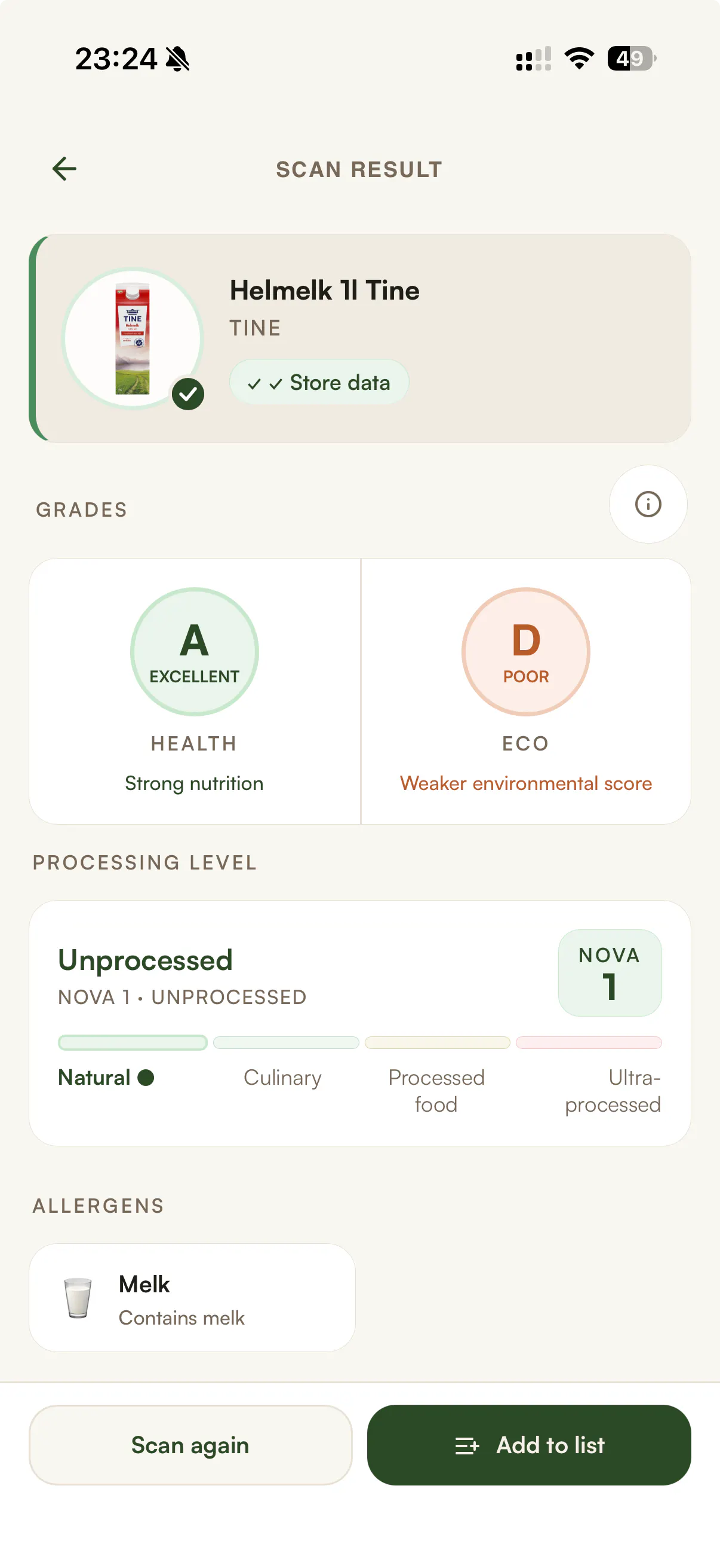 Skaren — Food scanner for Norway 截图 5