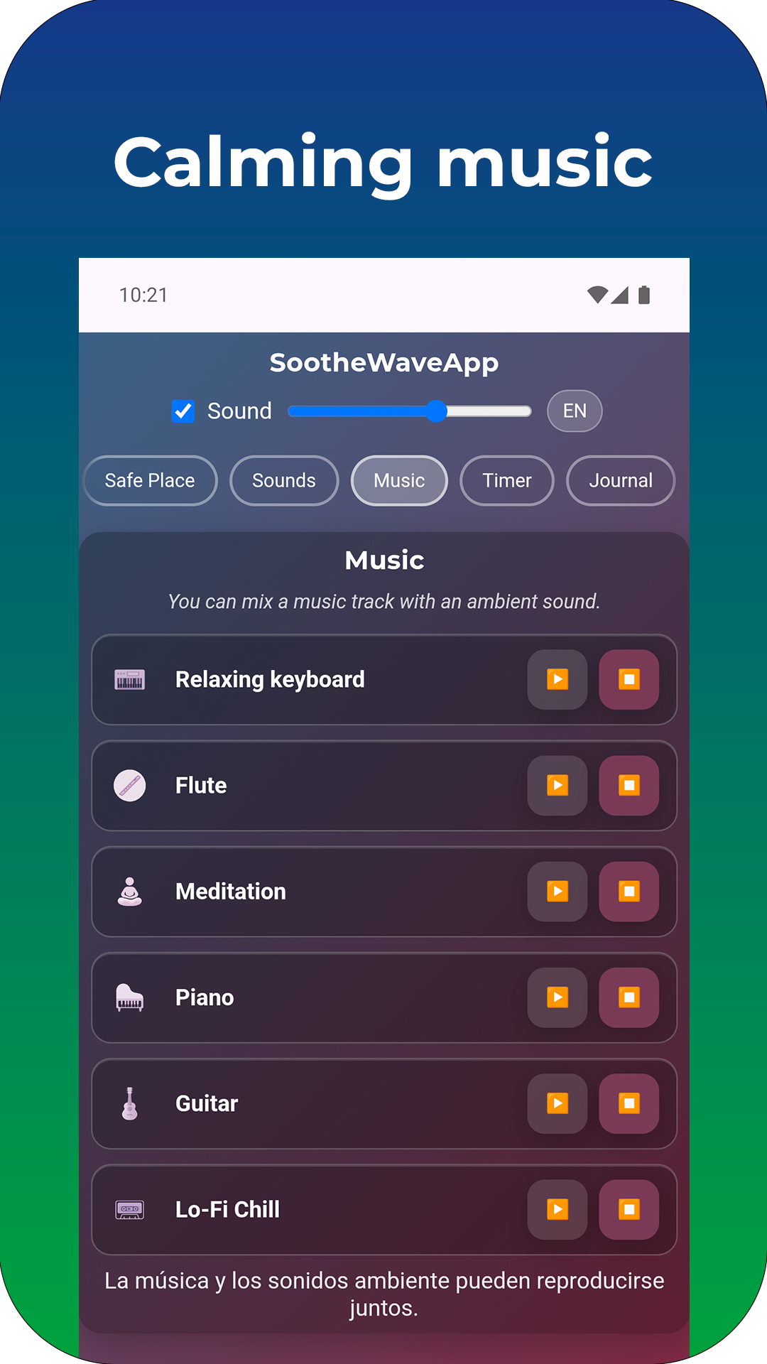 Media Soothewaveapp - Bernafas, menetap, tidur - meditasi berpandu dengan TTS 7