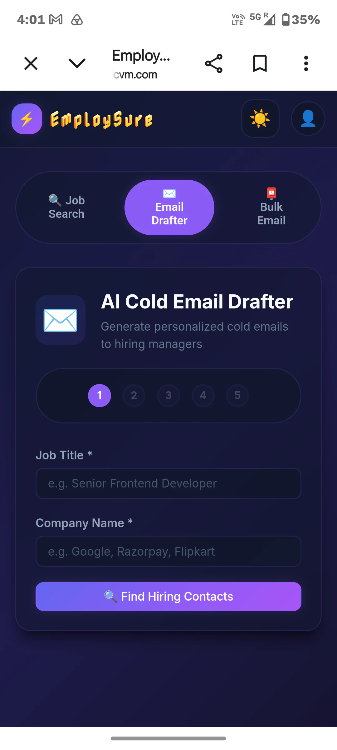 EmploySure- Ai-powered Job search agent 截图 2
