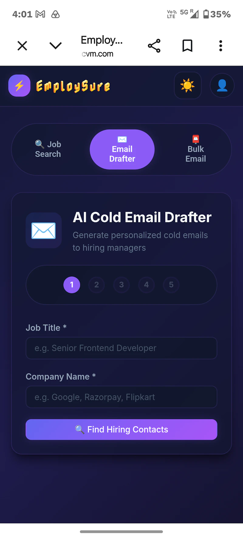 EmploySure- Ai-powered Job search agent screenshot 2
