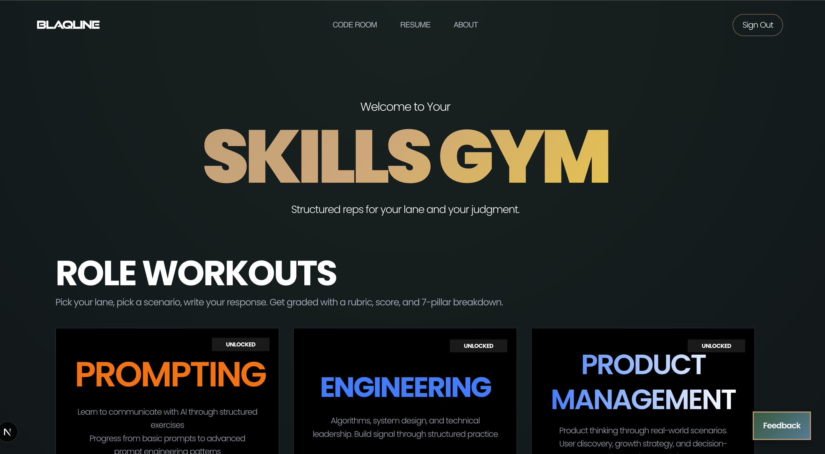 Blaqline: Skill → Signal - Screenshot 3 showing product features and functionality
