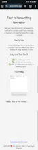 Text to handwriting generator tool gallery image