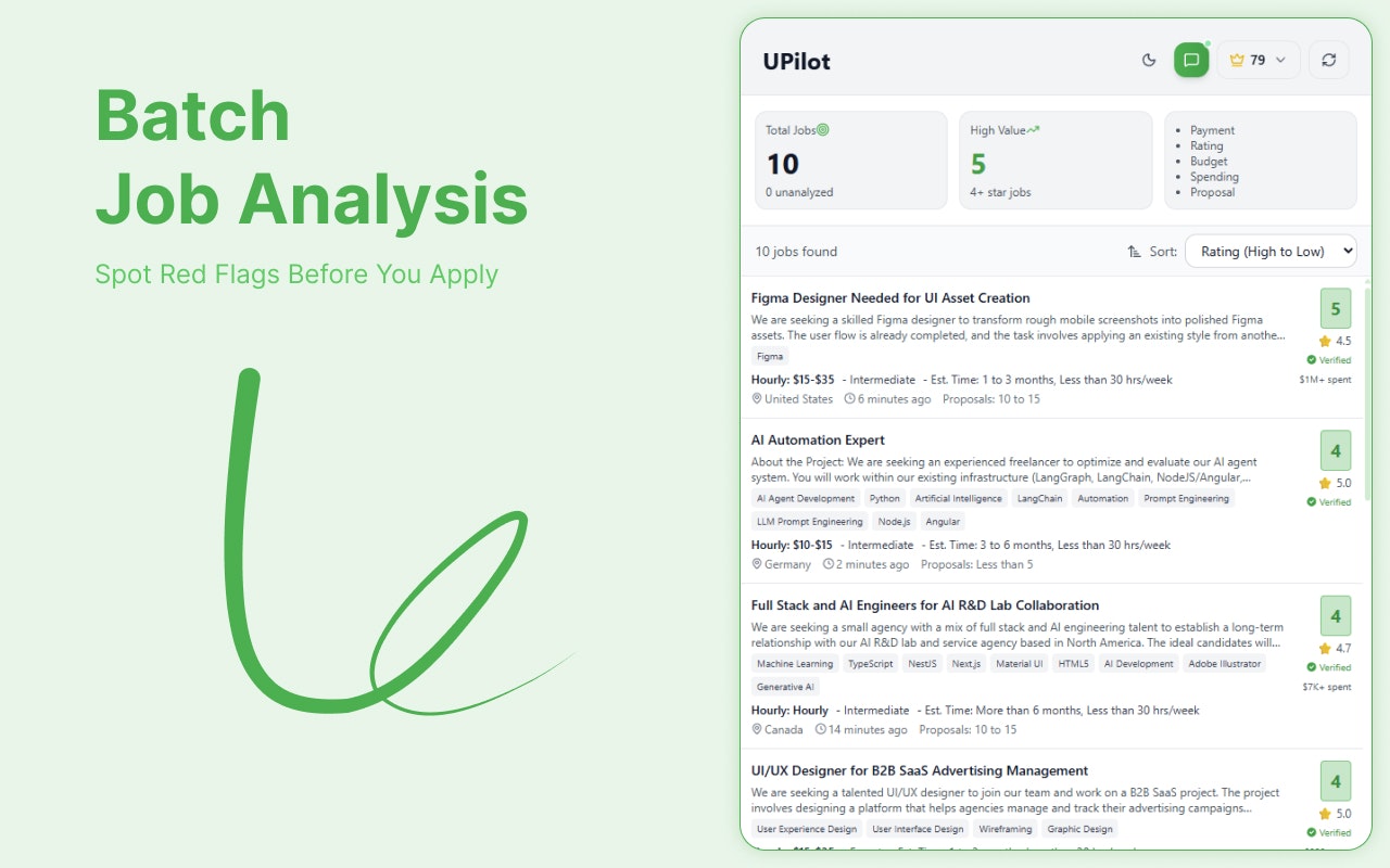 Upwork Copilot - Main product screenshot demonstrating key features and user interface