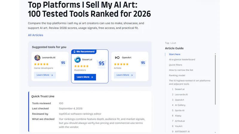 Top100.ai screenshot 2