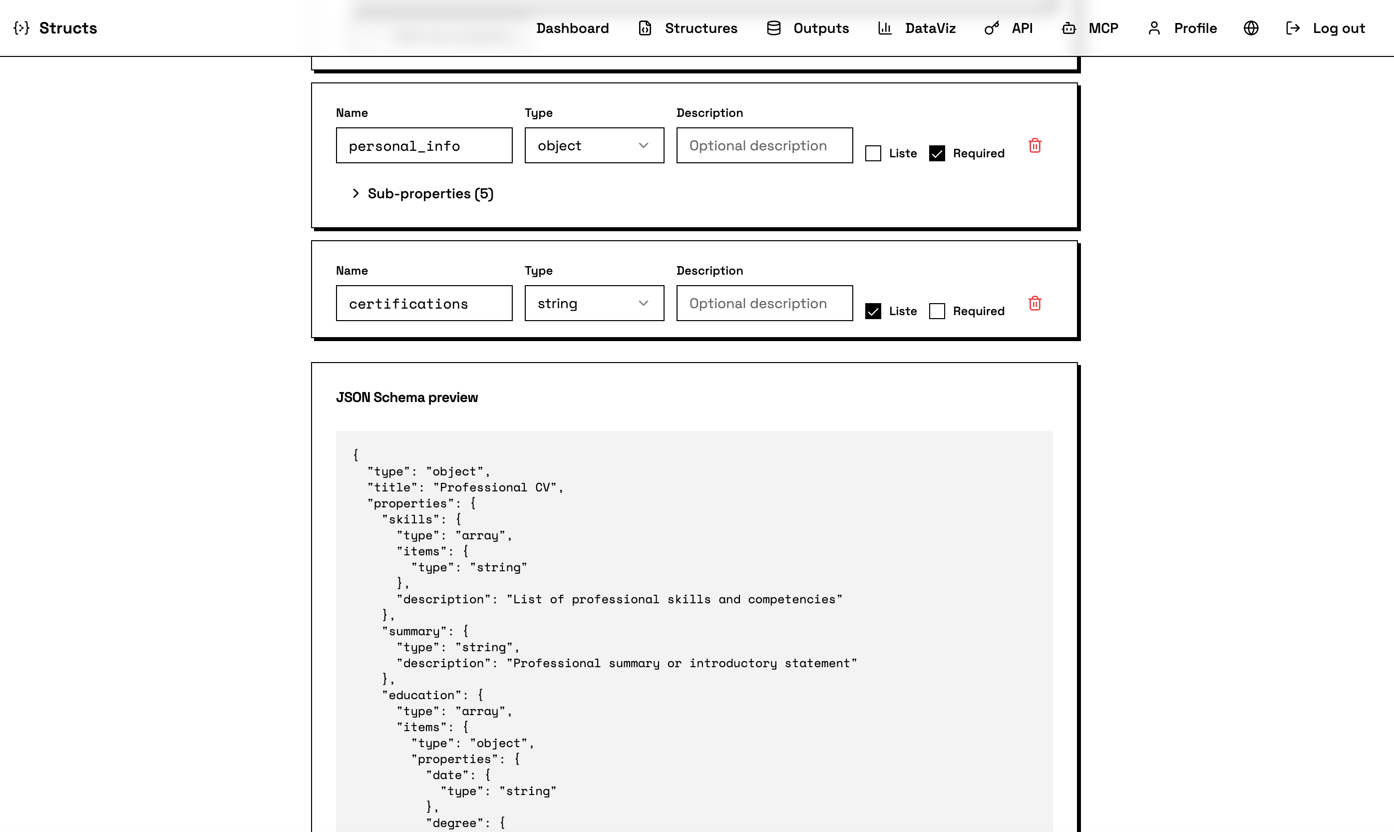 Structs - Screenshot 3 showing product features and functionality