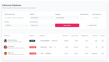 Pick Influencer - Influencer Search Tool gallery image