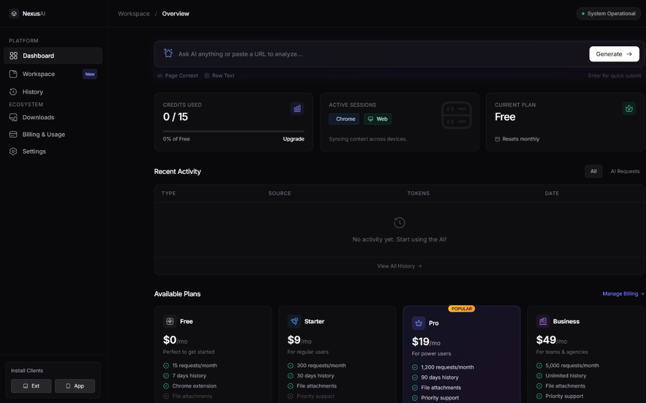Nexus AI | Chrome Extension + Dashboard media 7
