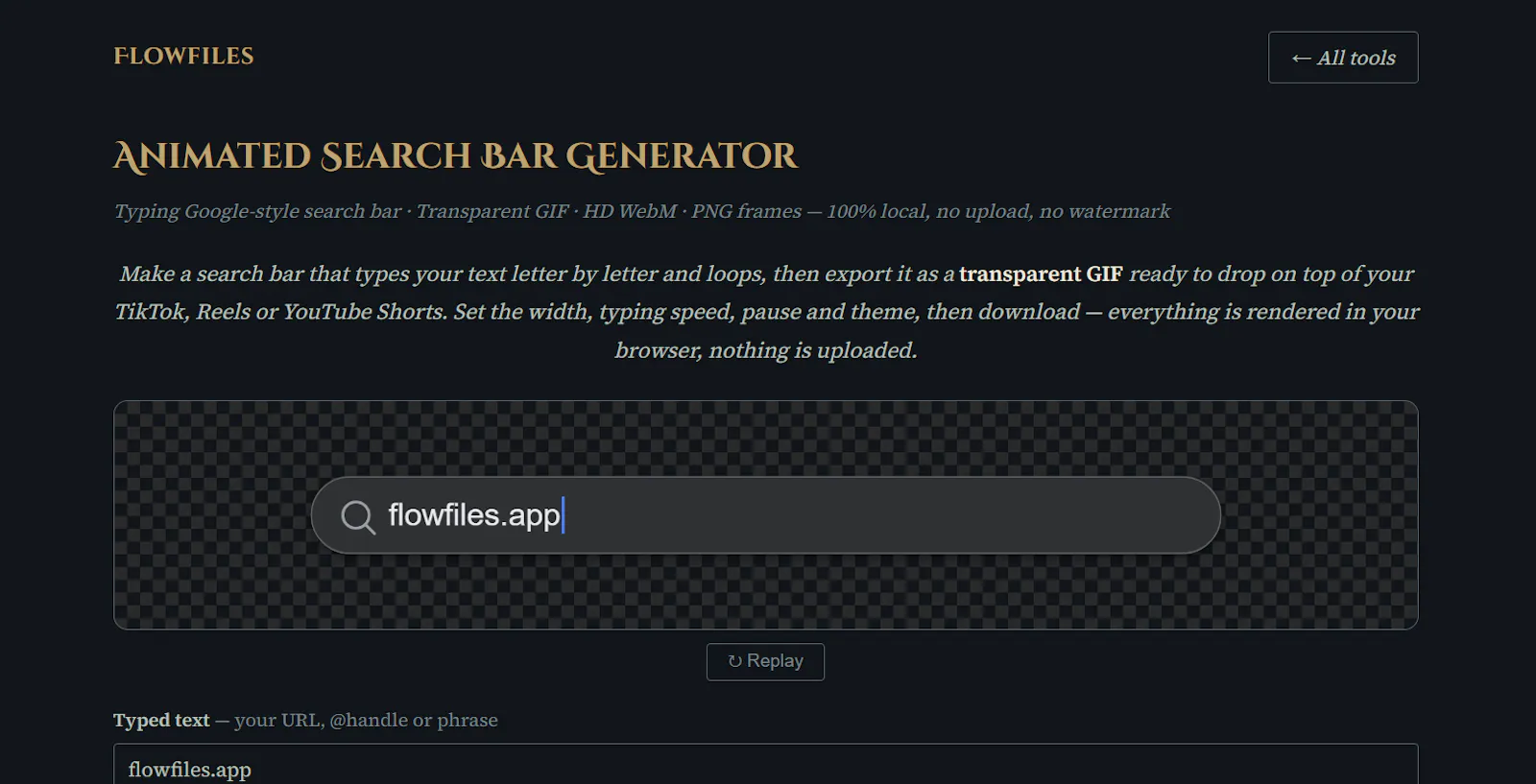 Flowfiles Search Bar screenshot 1