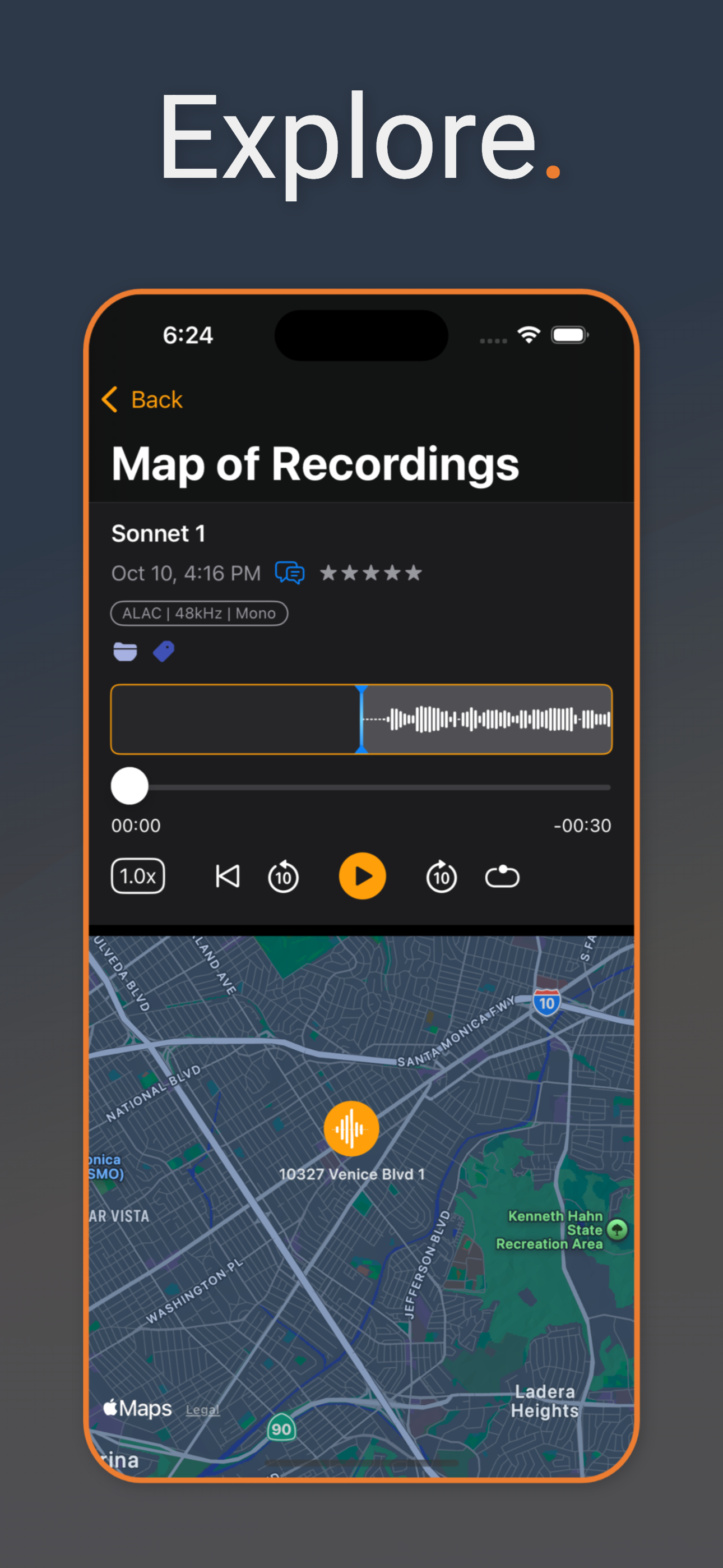 Média Enregistreur audio Bangin ' - Enregistrer, transcrire, organiser des mémos vocaux audio iPhone / iPad 8