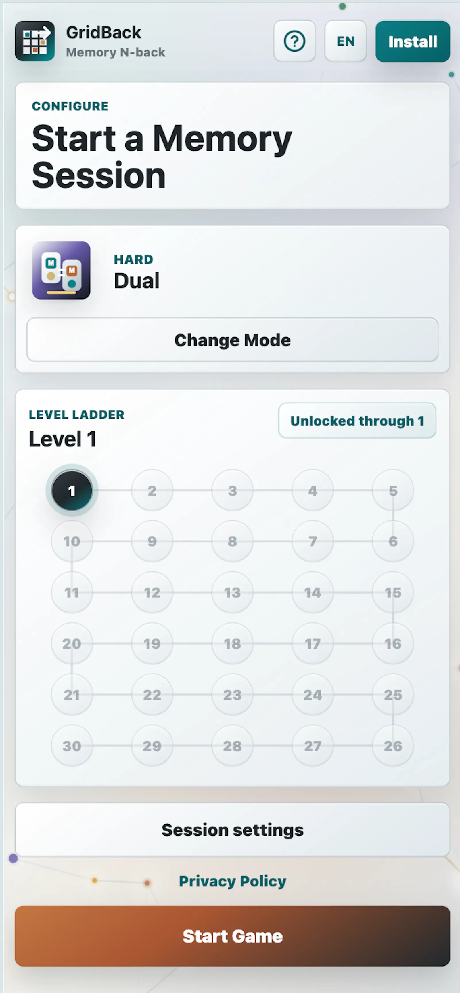 GridBack Memory screenshot 3