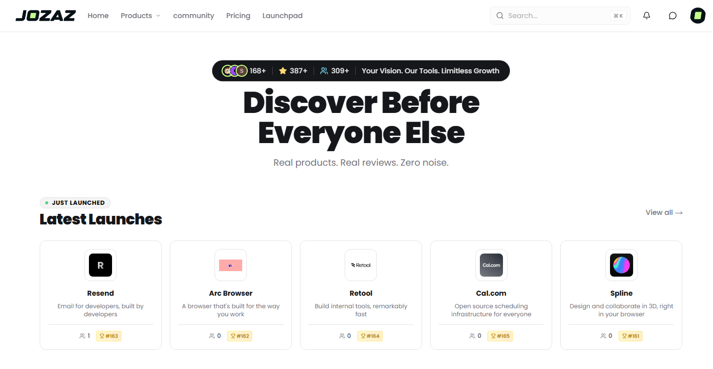 Jozaz Launchpad - Main product screenshot demonstrating key features and user interface