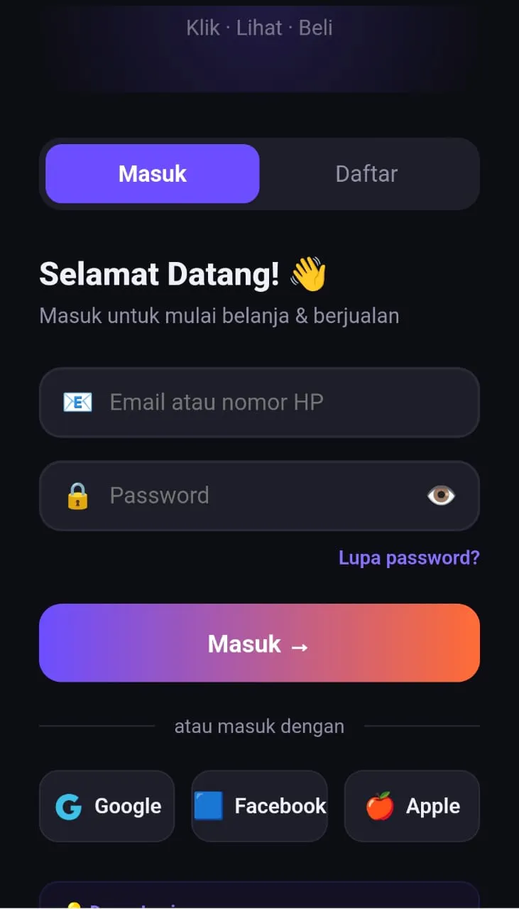 Click sosial Commerce indonesia 제품 배너