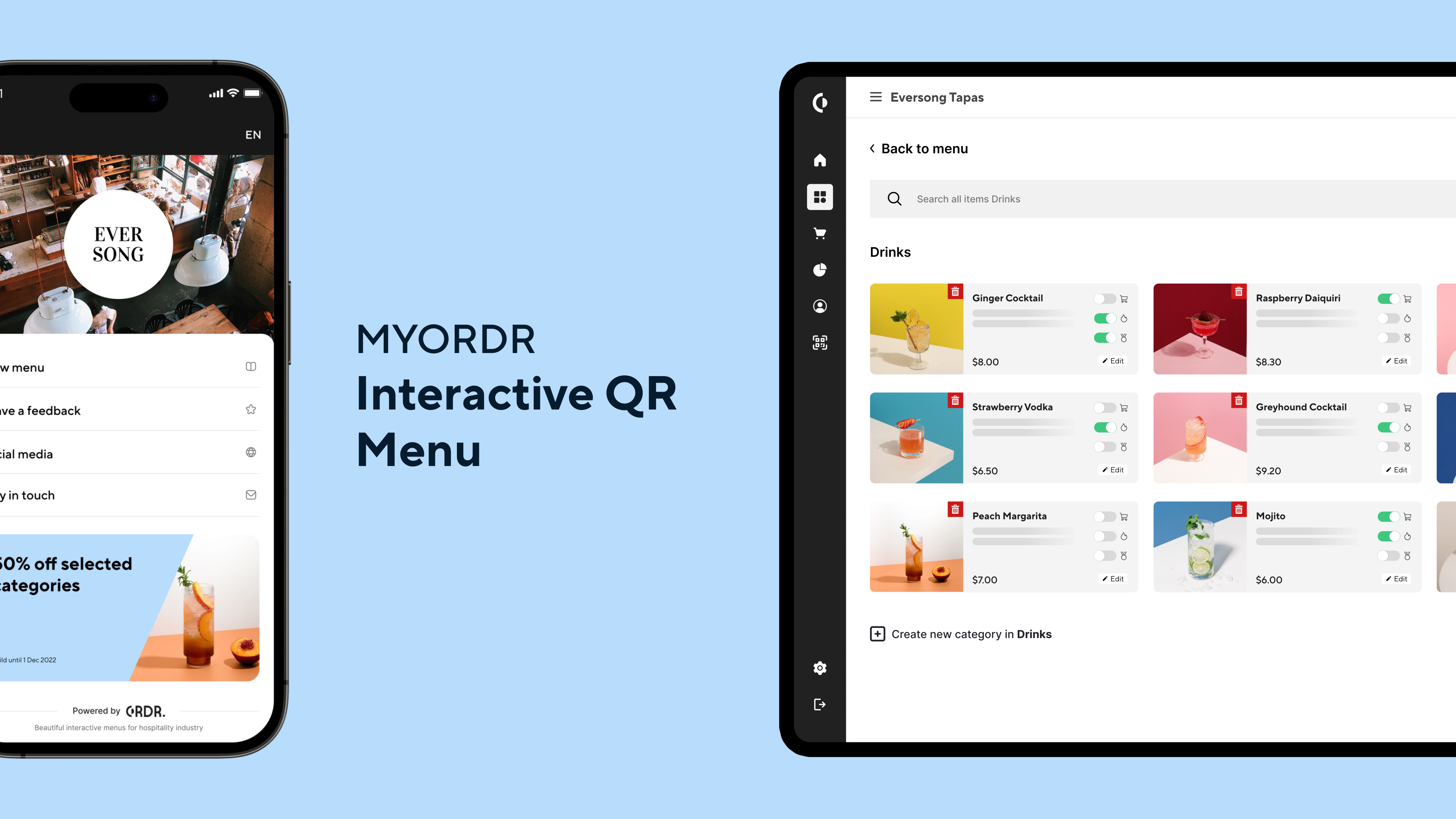 Myordr -menu's - Mooi en probleemloze interactief QR-menu voor restaurant media 3
