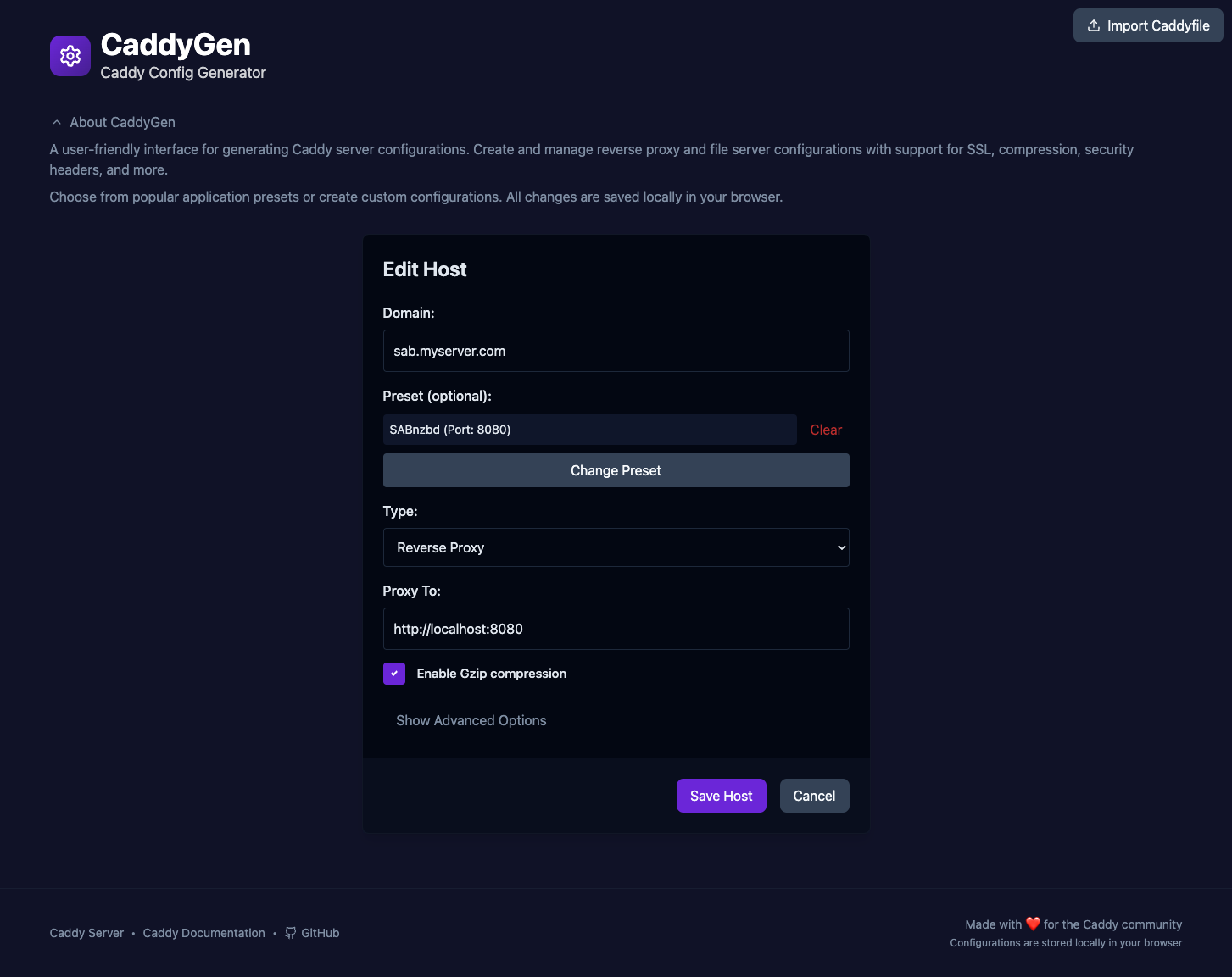 Caddygen - Caddy Config Generator media 2