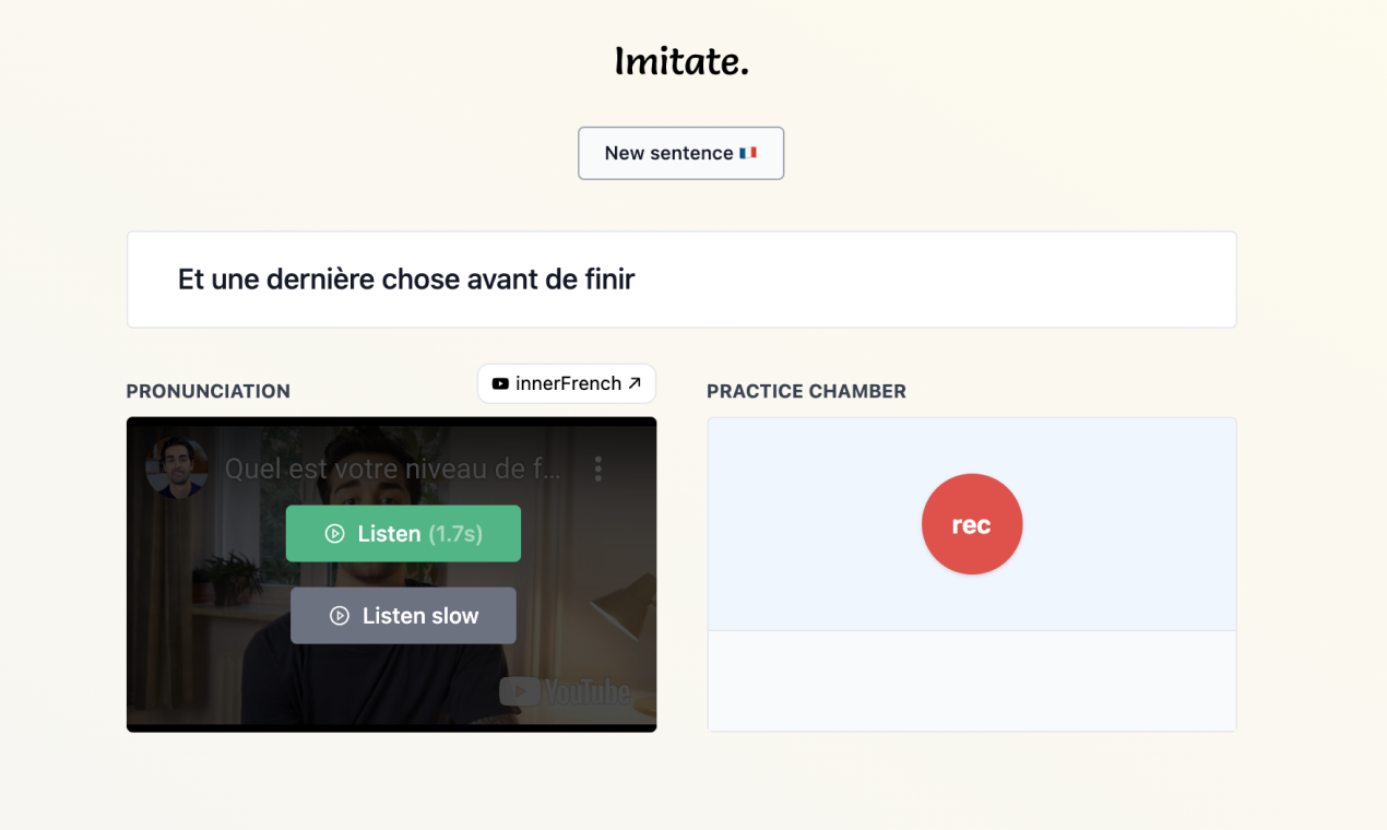 Imitate - Learn French Pronunciation With Real-life Videos 