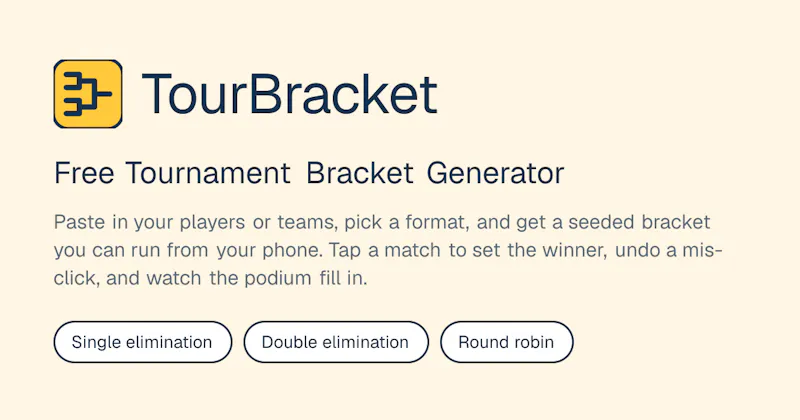 TourBracket screenshot 1