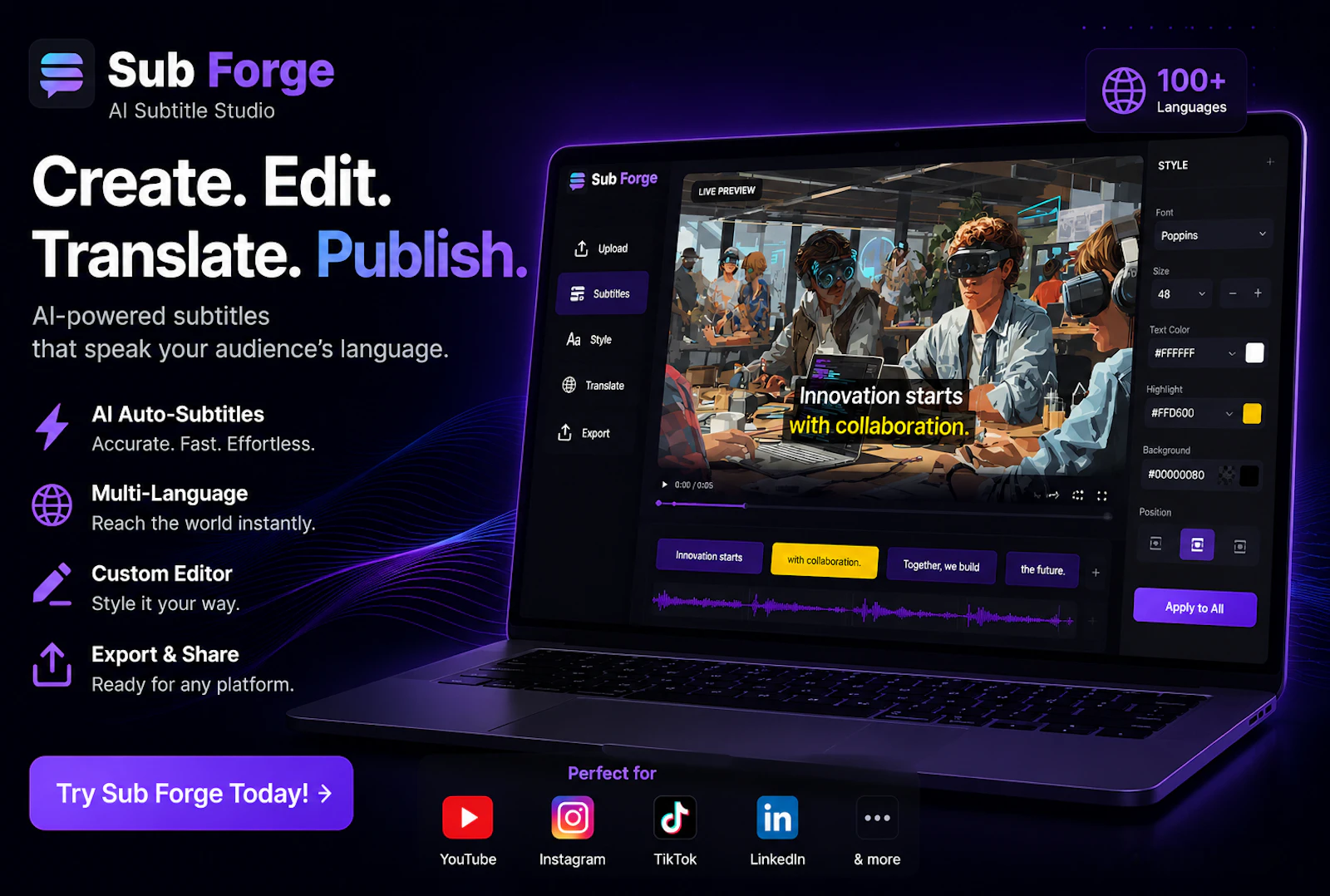 SubForge screenshot 2