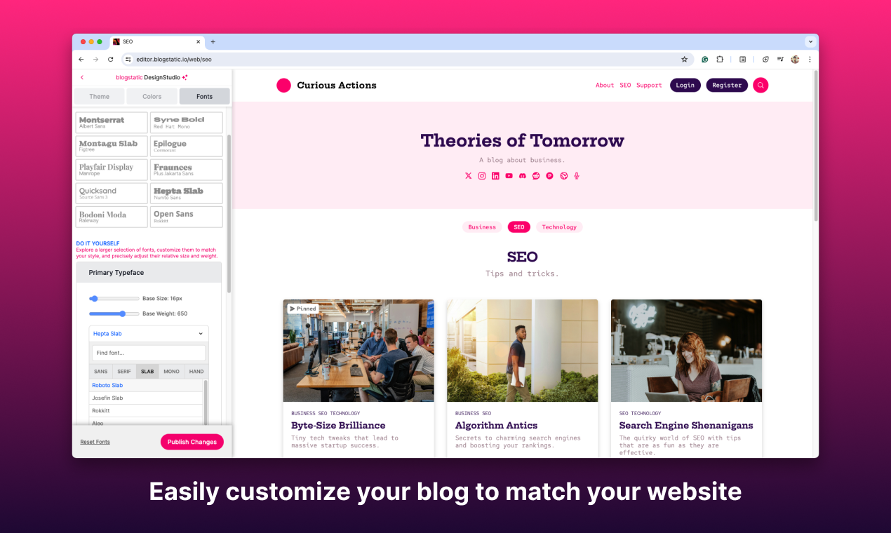 Média blogstatic.io - Créez un blog et stylisez-le avec DesignStudio 3