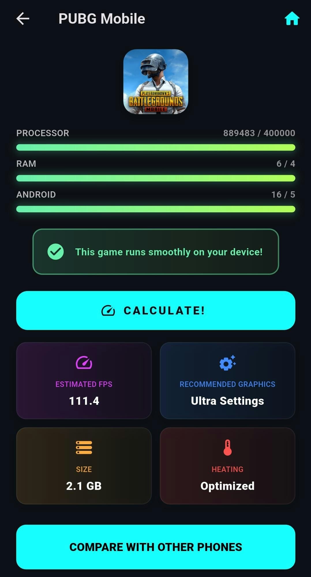MobiMetric: AI Mobile Game FPS Predictor - Screenshot 2 showing product features and functionality
