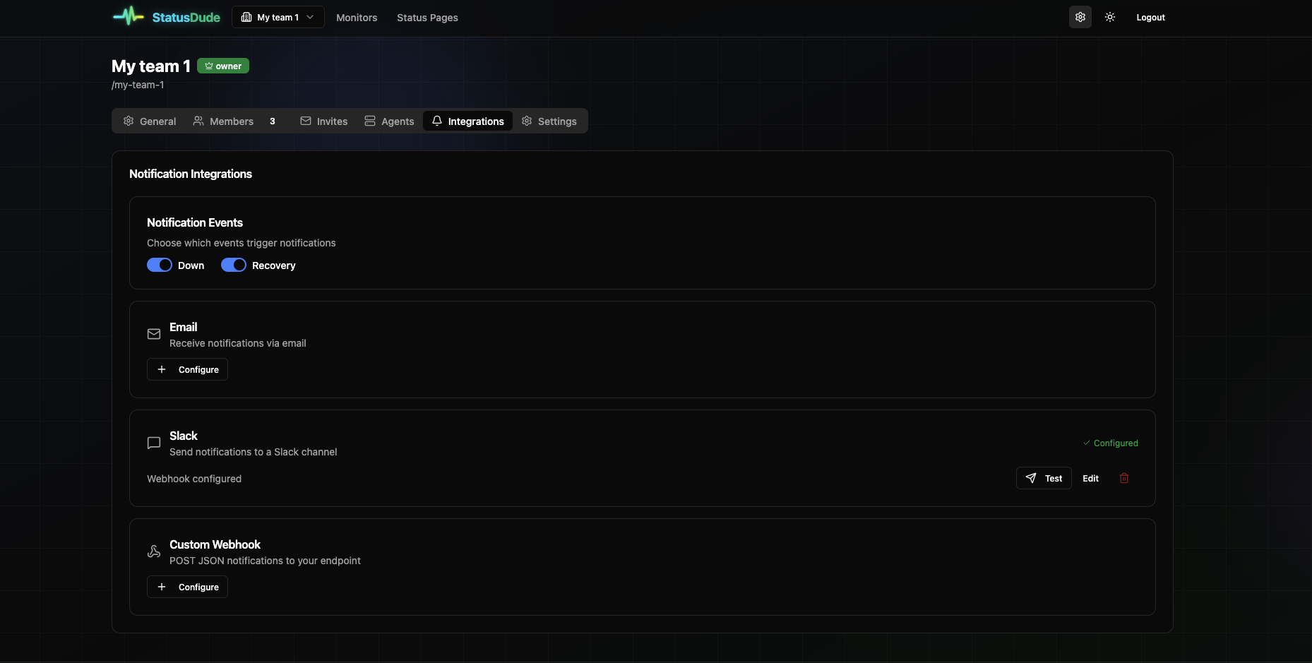 StatusDude - Monitor what others can't - Screenshot 5 showing product features and functionality
