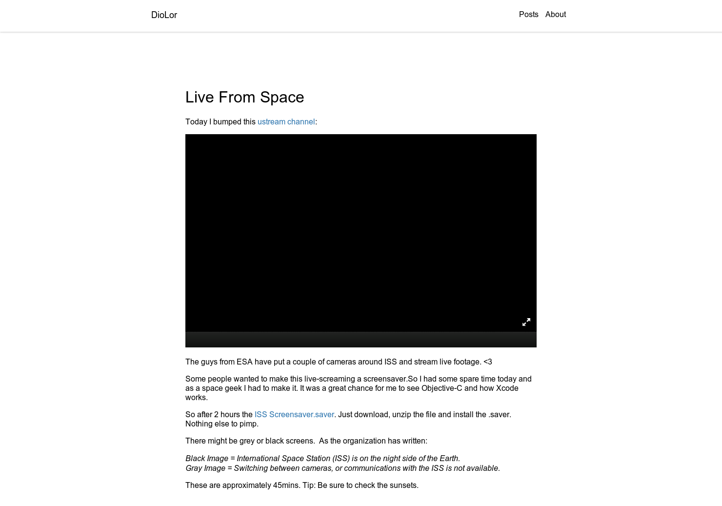 Live-from-space screensaver