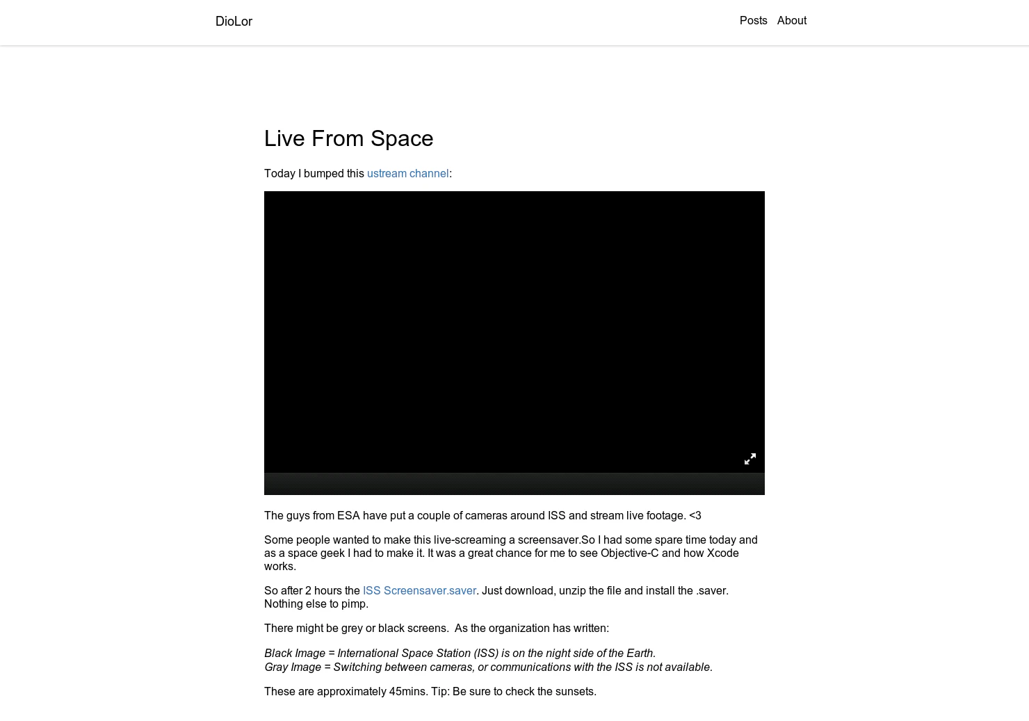 Live-from-space screensaver
