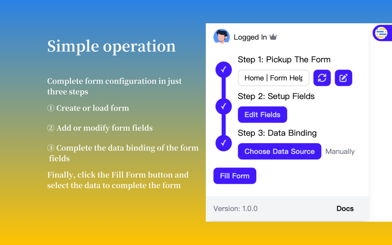 Form Helper - Screenshot 2 showing product features and functionality