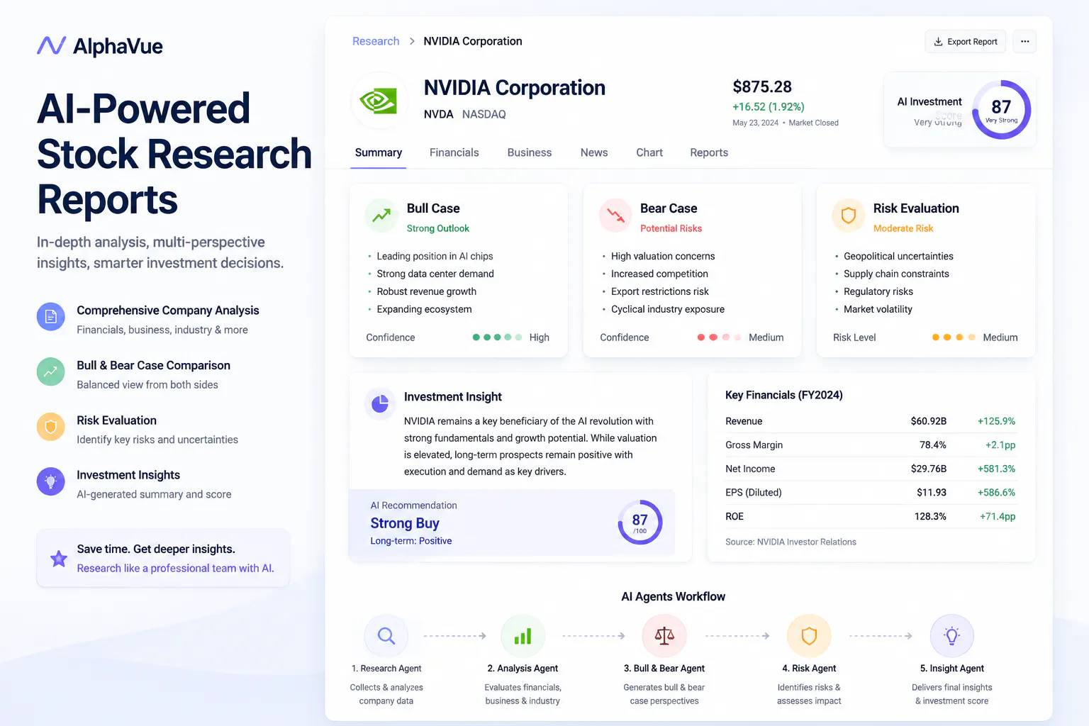 AlphaVue AI Stock Research Agent gallery image