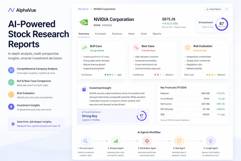 AlphaVue AI Stock Research Agent screenshot 2