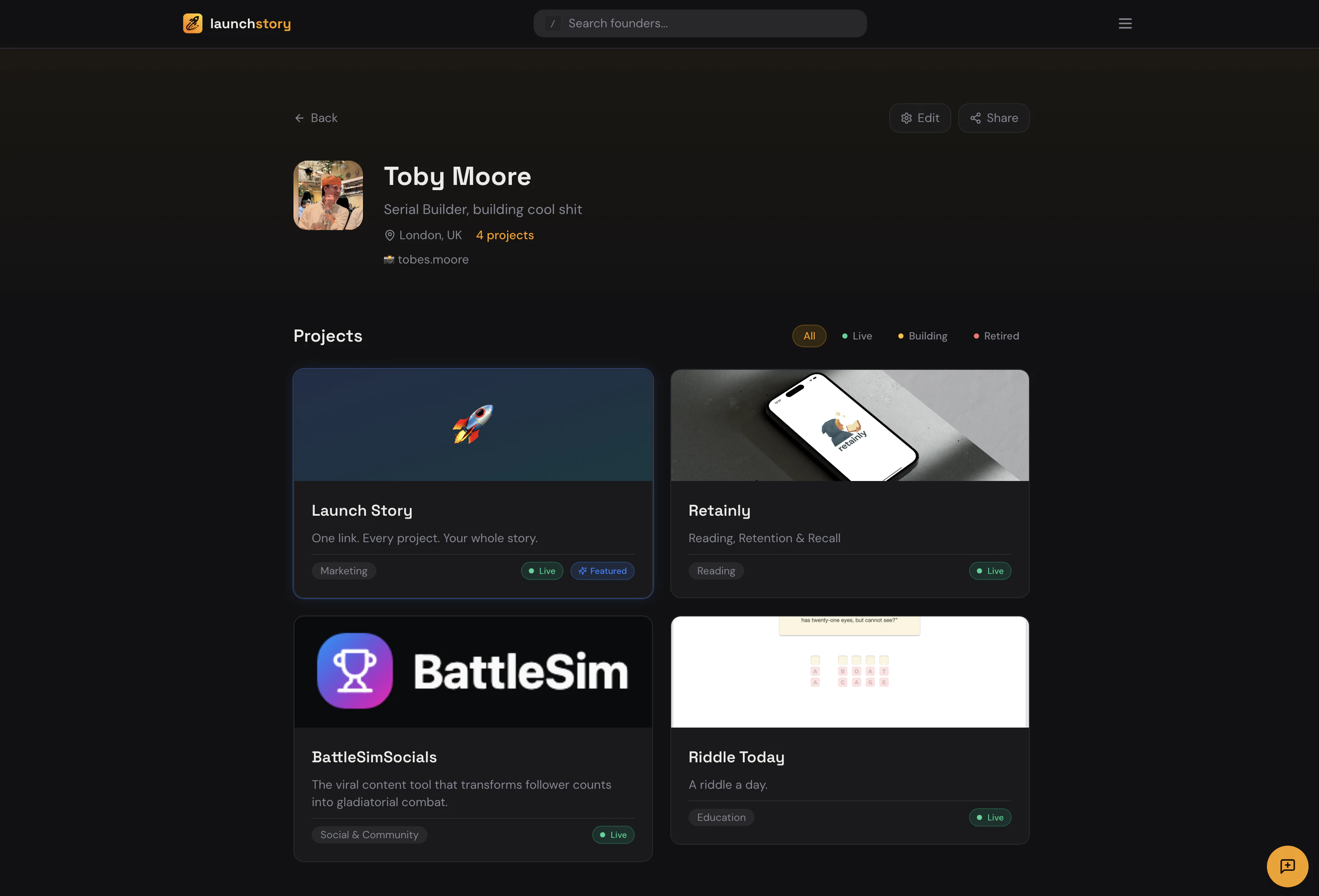 launchstory screenshot 2