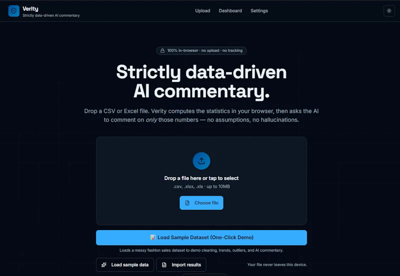 Verity – AI Data Whisperer screenshot 1