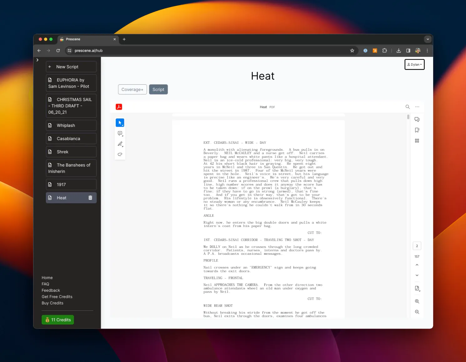 Prescene: AI script coverage and analysis | Product Hunt