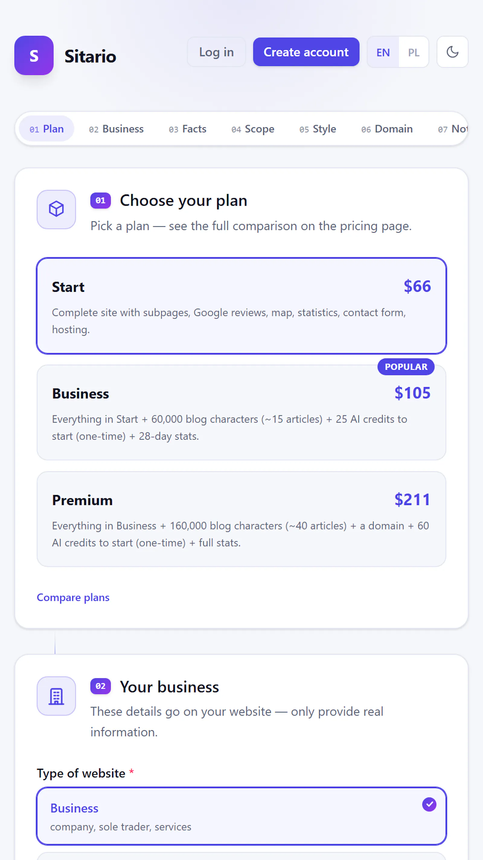 Sitario - website builder screenshot 3