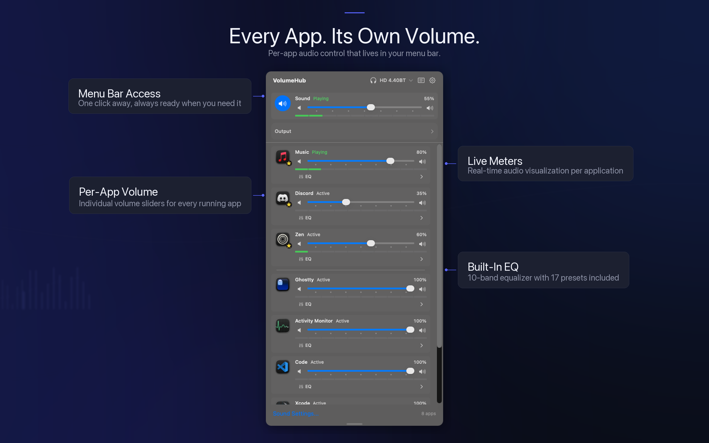VolumeHub - Main product screenshot demonstrating key features and user interface