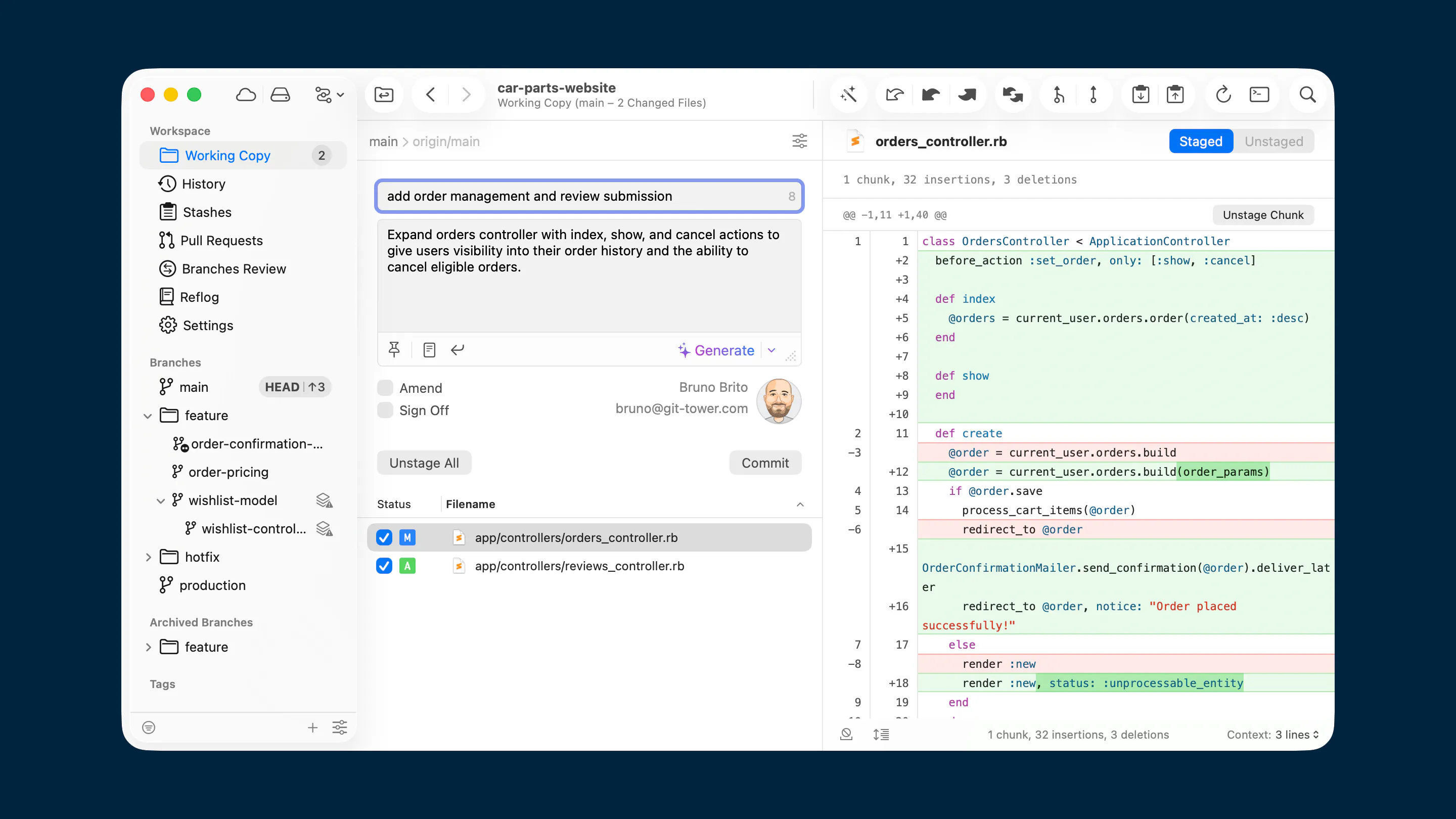 Tower – Git client for Mac and Windows gallery image