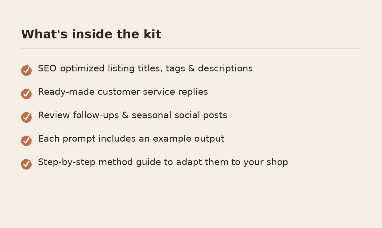 AI Prompt Kit for Etsy Sellers screenshot