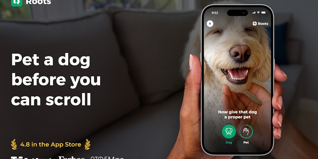 Pet a dog to use social media — by Roots
