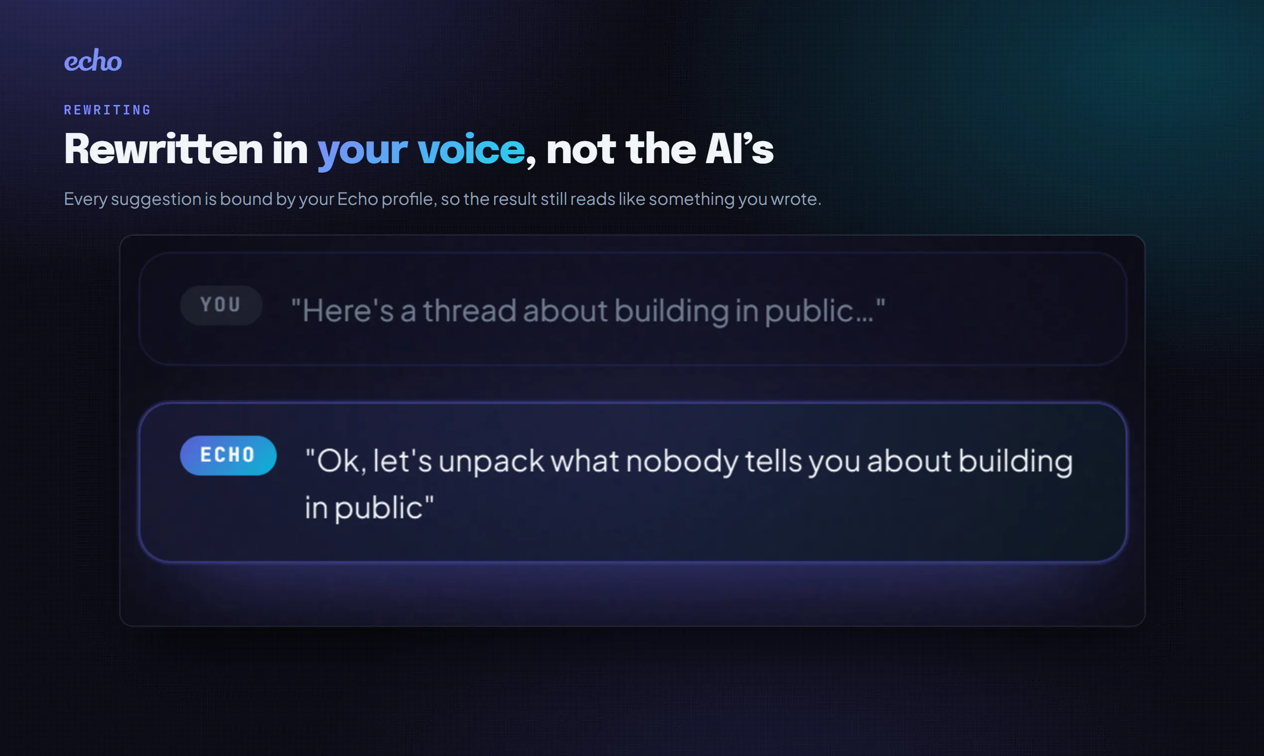 Echo screenshot