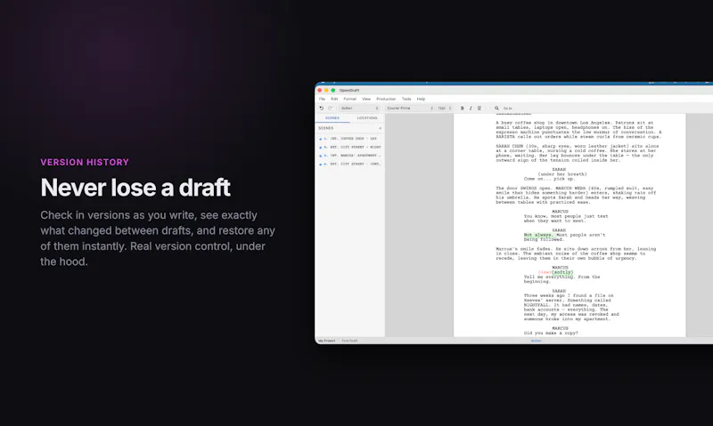 OpenDraft — Free Screenwriting Software screenshot 6