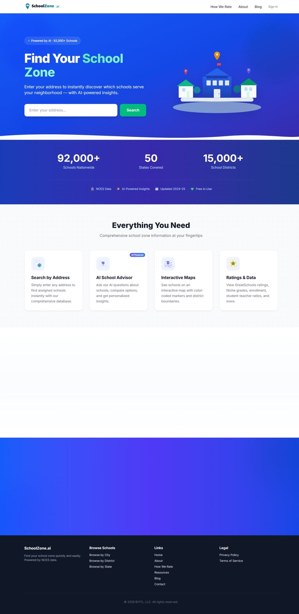 SchoolZone.ai - Main product screenshot demonstrating key features and user interface