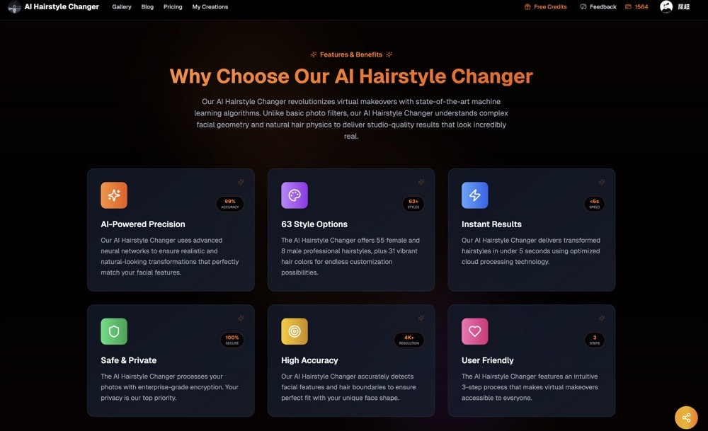 Cambiaggio di acconciatura AI - Makeover dei capelli virtuali media 2