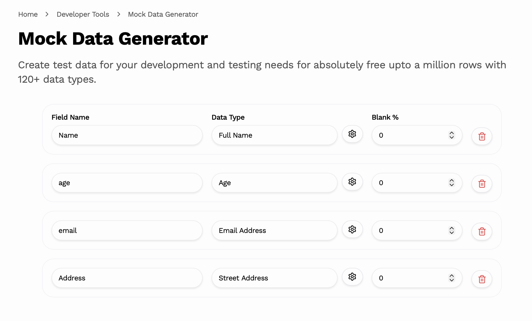 Free Mock Data Generator gallery image