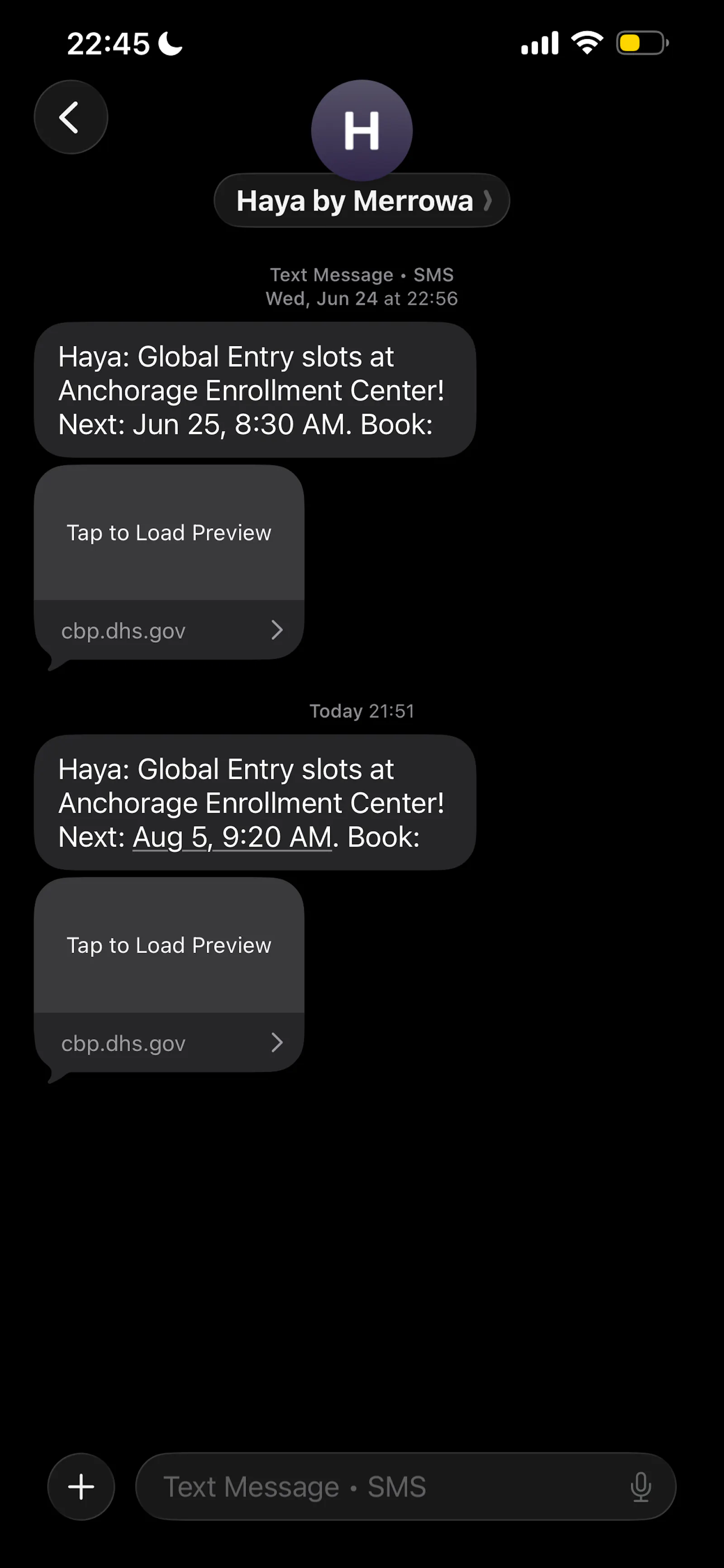 Haya — Global Entry appointment alerts screenshot 5