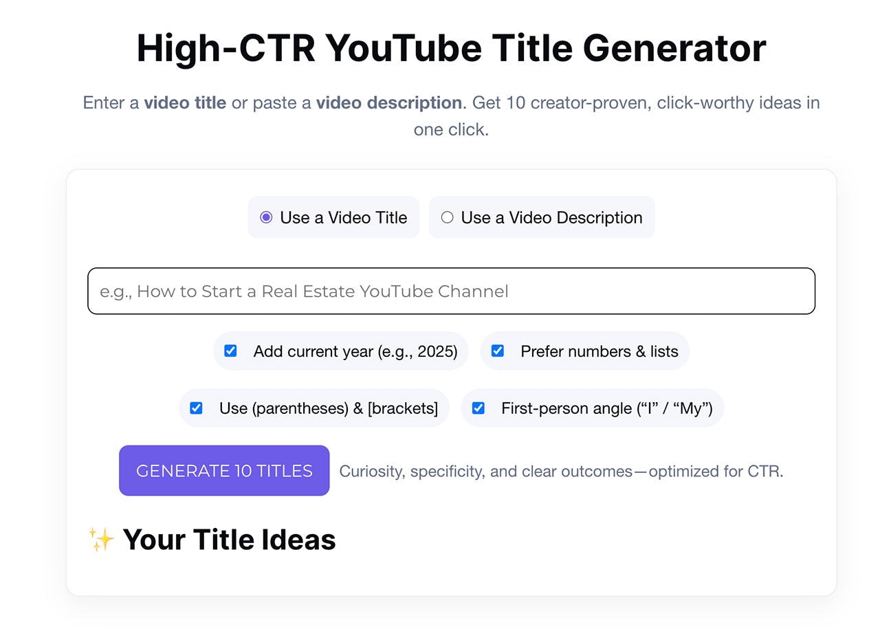 AI YouTube Title Generator — PackaPop logo