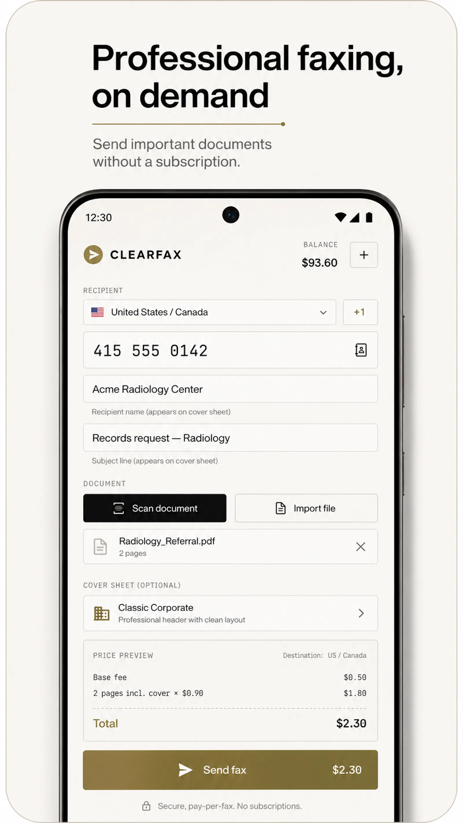 ClearFax screenshot 2