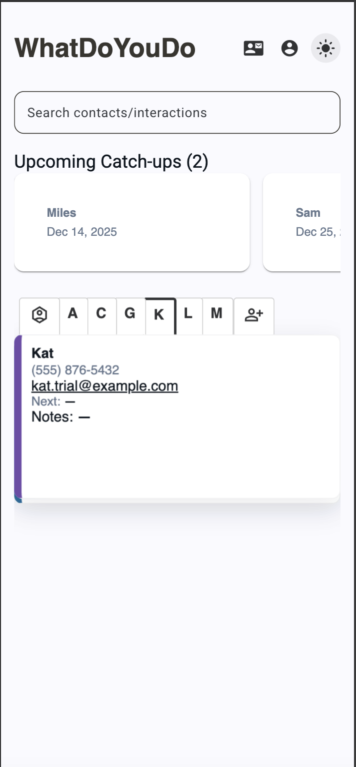 WhatDoYouDo - Screenshot 3 showing product features and functionality
