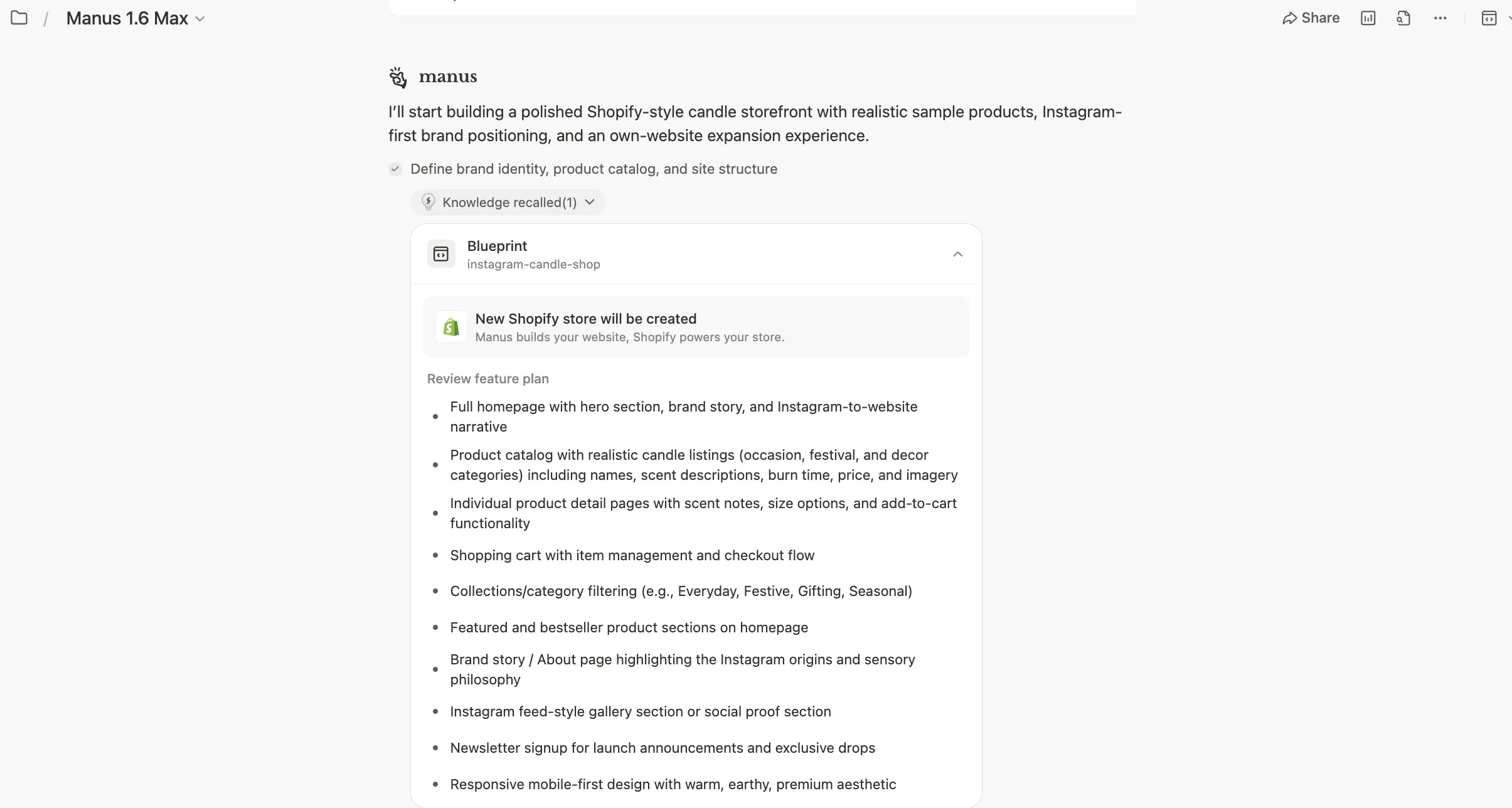 Manus Shopify Connector screenshot 6