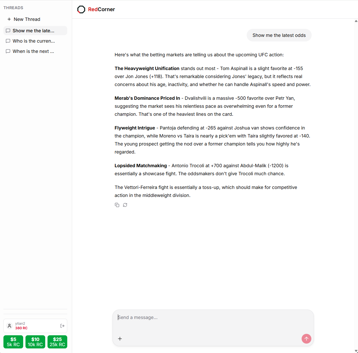 RedCorner AI - Screenshot 2 showing product features and functionality